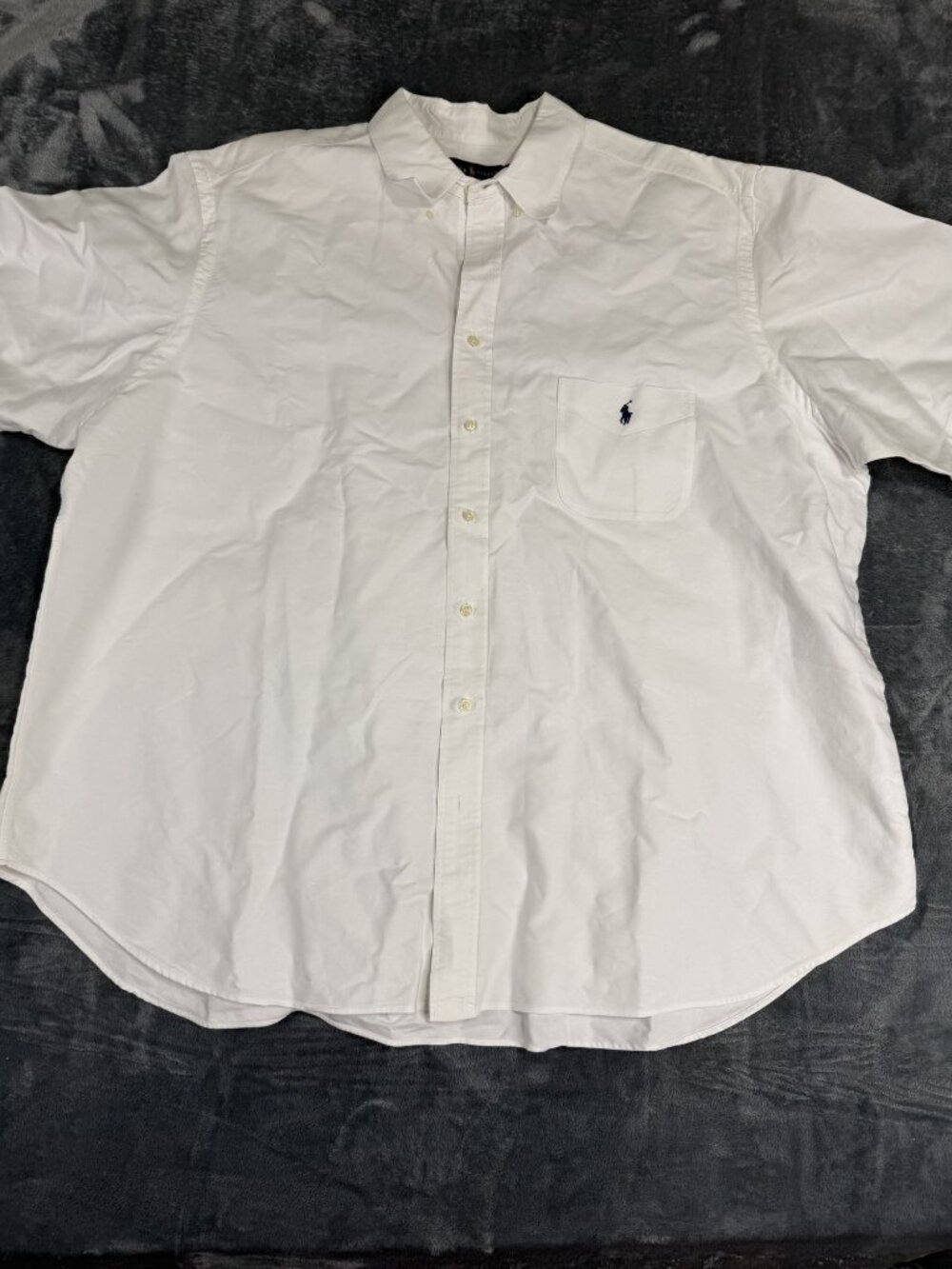 Ralph Lauren Mens White Short Sleeve Button-Down Shirt 3XB Big